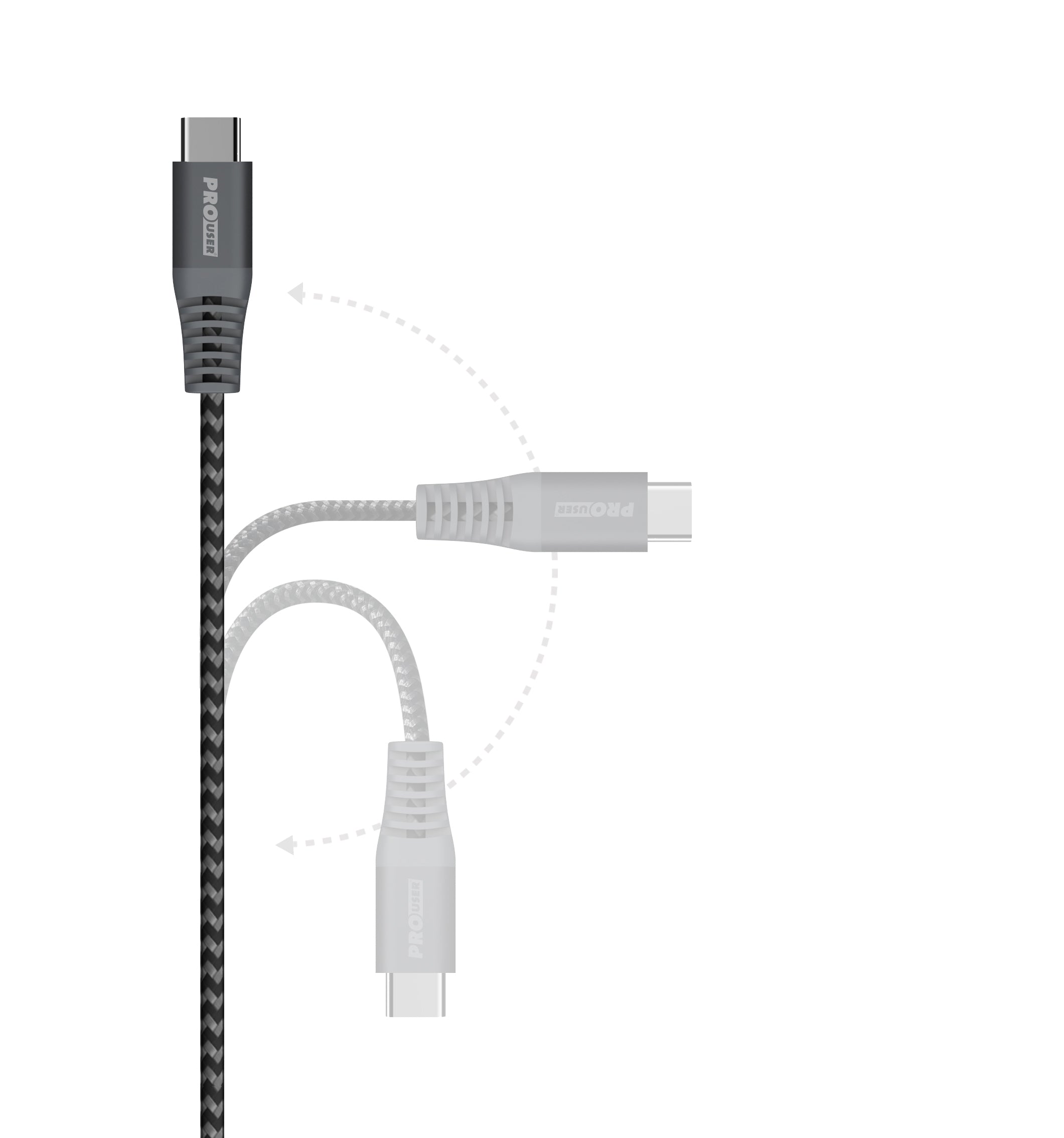 Pro User Set Schnellladekabel in drei Längen: 50cm / 100cm / 200cm